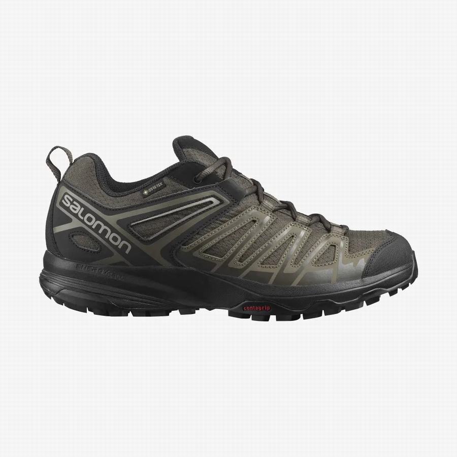 Salomon X Crest Gore-tex Vandringsskor Herr Olivgröna [FUN59100BV]